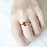 Natural Amethyst Handmade 18K Solid Yellow Gold Amethyst Ring, Stackable Rings, Cluster Rings, Gift Idea - LaCorserArtJewelry