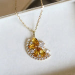 Natural Citrine Necklace Handmade 18K Gold Plated Vermeil Star Necklace, Anniversary Gift Idea, Retro Fine Jewelry Etsy