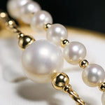 4-10mm Natural High Luster Pearl 14K Gold Filled White Pearl Bracelets, Freshwater Baby Pearl Bracelets, Two Layer Bracelets, Gift Idea Etsy