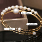 4-10mm Natural High Luster Pearl 14K Gold Filled White Pearl Bracelets, Freshwater Baby Pearl Bracelets, Two Layer Bracelets, Gift Idea Etsy