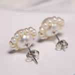 3-9mm Natural High Luster White Pearl 925 Silver White Pearl Beaded Flower Earrings, Cluster Earrings, Anniversary Gift Idea, Gift for Mom Etsy