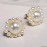 3-9mm Natural High Luster White Pearl 925 Silver White Pearl Beaded Flower Earrings, Cluster Earrings, Anniversary Gift Idea, Gift for Mom Etsy