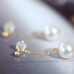 9mm Natural Akoya Pearls from Japan Earrings 18k Solid Yellow Gold Seawater White Pearl Earrings, Anniversary Gift Idea, Gift for Mom Etsy
