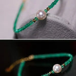 Natural Emerald & Akoya Pearl Bracelets - 18K Yellow Gold Etsy