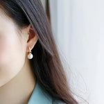 High Luster 12mm White Pearl Earrings Handmade Silver 925 White Pearl Earrings Etsy