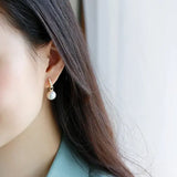 High Luster 12mm White Pearl Earrings Handmade Silver 925 White Pearl Earrings Etsy