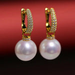 High Luster 12mm White Pearl Earrings Handmade Silver 925 White Pearl Earrings Etsy