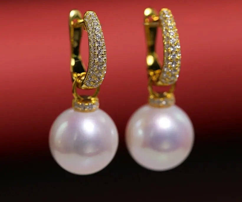 12mm High Luster White Pearl Earrings - Silver 925 Etsy