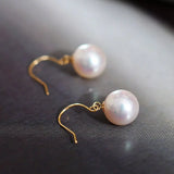 9mm Natural Akoya Pearls from Japan Earrings 18k Solid Yellow Gold Seawater White Pearl Earrings, Anniversary Gift Idea, Gift for Mom Etsy