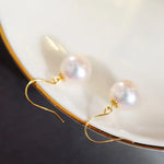 9mm Natural Akoya Pearls from Japan Earrings 18k Solid Yellow Gold Seawater White Pearl Earrings, Anniversary Gift Idea, Gift for Mom Etsy