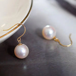 9mm Natural Akoya Pearls from Japan Earrings 18k Solid Yellow Gold Seawater White Pearl Earrings, Anniversary Gift Idea, Gift for Mom Etsy