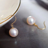 9mm Natural Akoya Pearls from Japan Earrings 18k Solid Yellow Gold Seawater White Pearl Earrings, Anniversary Gift Idea, Gift for Mom Etsy