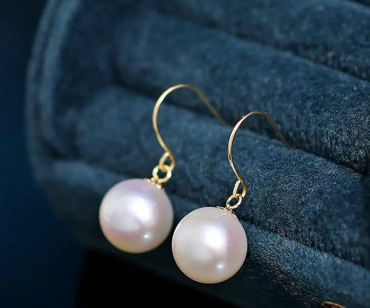 9mm Natural Akoya Pearls from Japan Earrings 18k Solid Yellow Gold Seawater White Pearl Earrings, Anniversary Gift Idea, Gift for Mom Etsy