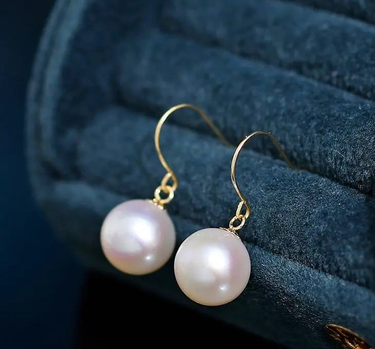 9mm Natural Akoya Pearls from Japan Earrings 18k Solid Yellow Gold Seawater White Pearl Earrings, Anniversary Gift Idea, Gift for Mom Etsy