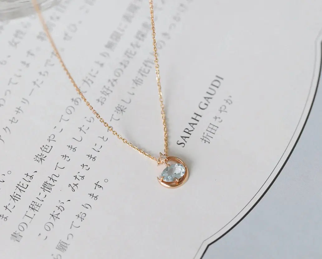 Natural Aquamarine Oval Shape & White Diamond Necklace 18K Solid Yellow Gold Necklace, Fine Jewelry, Gift for Her, Retro Fine Jewelry Etsy