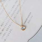 Natural Aquamarine Oval Shape & White Diamond Necklace 18K Solid Yellow Gold Necklace, Fine Jewelry, Gift for Her, Retro Fine Jewelry Etsy