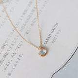Natural Aquamarine Oval Shape & White Diamond Necklace 18K Solid Yellow Gold Necklace, Fine Jewelry, Gift for Her, Retro Fine Jewelry Etsy