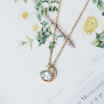 Natural Aquamarine Oval Shape & White Diamond Necklace 18K Solid Yellow Gold Necklace, Fine Jewelry, Gift for Her, Retro Fine Jewelry Etsy