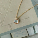 Natural Aquamarine Oval Shape & White Diamond Necklace 18K Solid Yellow Gold Necklace, Fine Jewelry, Gift for Her, Retro Fine Jewelry Etsy
