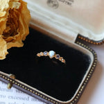 Natural Topaz & Larimar Tanzanite Ring Handmade 18K Solid Yellow Gold Ring, Cluster Rings, Anniversary Gift Idea, Retro Jewelry Etsy