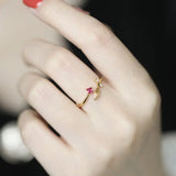 Natural Ruby & White Diamond 18K Yellow Gold Wheat Jewelry Set Etsy