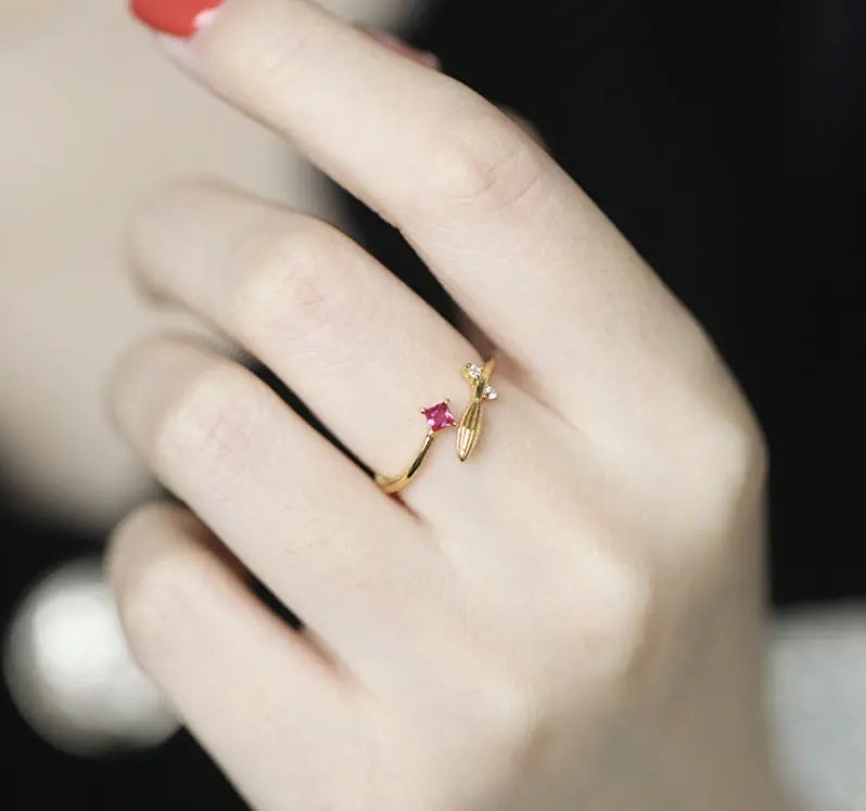 Natural Ruby & White Diamond 18K Yellow Gold Wheat Jewelry Set Etsy