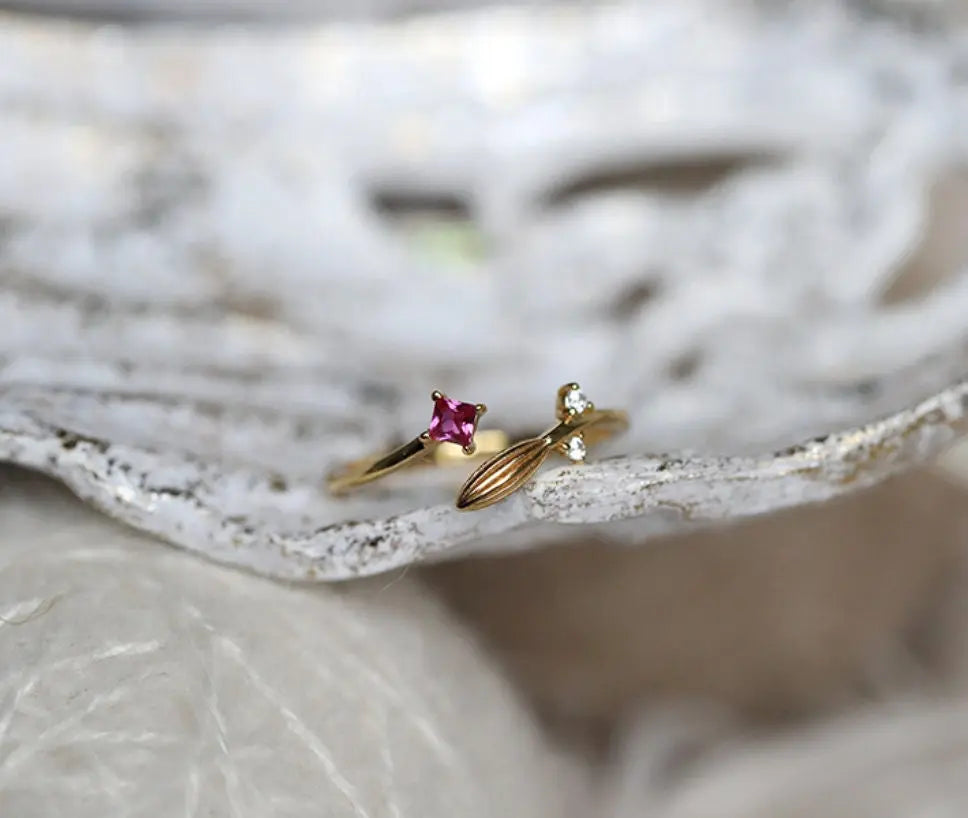 Natural Ruby & White Diamond 18K Yellow Gold Wheat Jewelry Set Etsy
