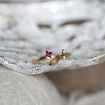 Natural Ruby & White Diamond 18K Yellow Gold Wheat Jewelry Set Etsy