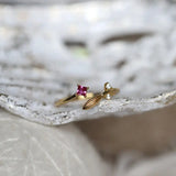 Natural Ruby & White Diamond 18K Yellow Gold Wheat Jewelry Set Etsy