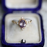 Amethyst Diamond Ring - 18K Yellow Gold Cluster Ring LaCorserArtJewelry