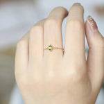 Diopside Garnet Aquamarine Topaz Larimar Ring Handmade 18K Solid Gold Ring, Chain Rings, Anniversary Gift Idea, Retro Jewelry, Gift for her - LaCorserArtJewelry