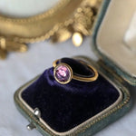 Natural Amethyst Handmade 18K Solid Yellow Gold Amethyst Ring, Stackable Rings, Cluster Rings, Gift Idea - LaCorserArtJewelry