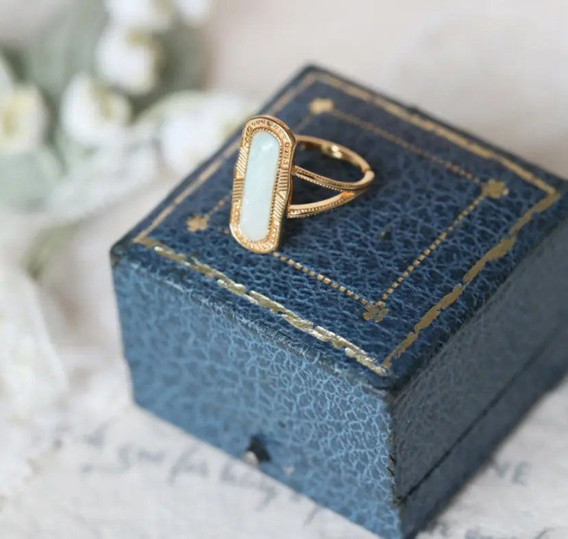 Natural Amazonite Necklace Handmade 18K Solid Yellow Gold Carved Necklace, Gift for Her, Anniversary Gift Idea, Retro Fine Jewelry Etsy