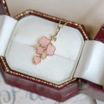 Pink Sakura Enamel Necklace Handmade 18k Gold Plated Vermeil Flower Necklace, Anniversary Gift Idea, Retro Fine Jewelry Etsy