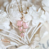 Pink Sakura Enamel Necklace Handmade 18k Gold Plated Vermeil Flower Necklace, Anniversary Gift Idea, Retro Fine Jewelry Etsy