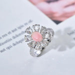 Queen Conch Pearl & White Diamond Pear Cut Ring 18K Solid White Gold Ring (Customize), Strombus Gigas, Flamed Pink Pearl Etsy