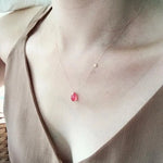 Natural Argentina Rhodochrosite & Yellow Necklace 18K Rose Gold Etsy