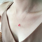 Natural Argentina Rhodochrosite & Yellow Necklace 18K Rose Gold Etsy