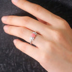 Queen Conch Pearl & White Diamond 18k Solid White Gold Ring (Customize), Strombus Gigas, Flamed Pink, Engagement ring, Customized Jewelry Etsy