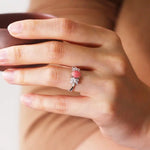 Queen Conch Pearl & White Diamond 18k Solid White Gold Ring (Customize), Strombus Gigas, Flamed Pink, Engagement ring, Customized Jewelry Etsy