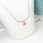 1.65ct Queen Conch Pearl & White Diamond Necklace 18K Solid White Gold Bespoke Necklace (Customize), Strombus Gigas, Flamed Pink Pearl Etsy