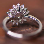 Queen Conch Pearl & Marquise White Diamond 18k Solid White Gold Ring (Customize), Strombus Gigas, Flamed Pink Pearls, Engagement ring Etsy