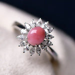 Queen Conch Pearl & Marquise White Diamond 18k Solid White Gold Ring (Customize), Strombus Gigas, Flamed Pink Pearls, Engagement ring Etsy