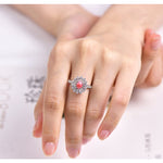 1.41Carat Queen Conch Pearl & White Diamond Ring 18K White Gold Flower Ring, Pearls Strombus Gigas, Engagement Ring Etsy