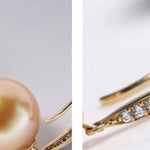 12mm Natural Golden South Sea Pearl Earrings, 18K Champagne Gold Earring Earrings Etsy