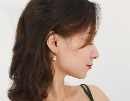 11mm Natural Golden South Sea Pearl Earrings, 18K Solid Champagne Gold Earrings, Bowknot Earring, Seawater Pearl Earrings, Gift for Mom Etsy