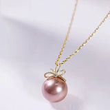 10mm Morandi Nude Color Pearl Freshwater Pearl Necklace - Silver 925 Etsy
