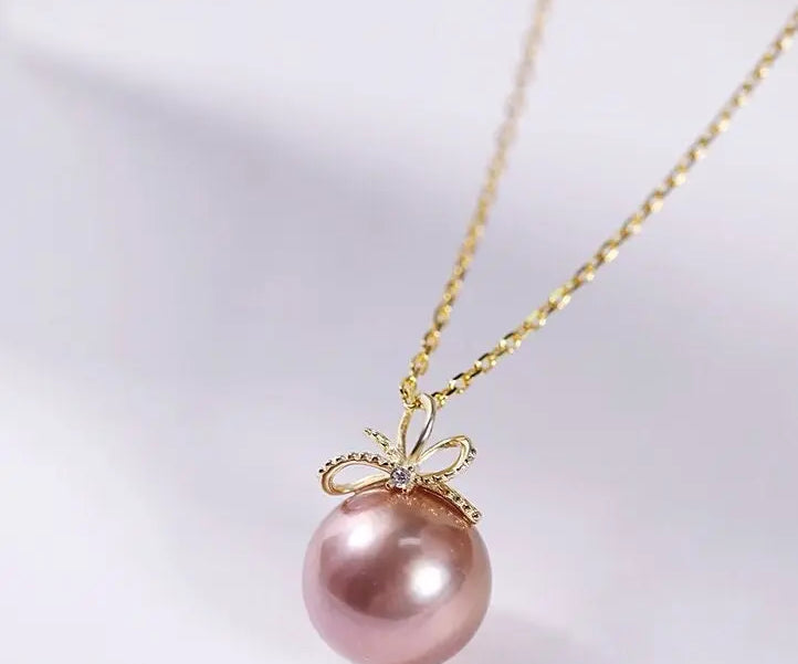 10mm Morandi Nude Color Pearl Freshwater Pearl Necklace - Silver 925 Etsy