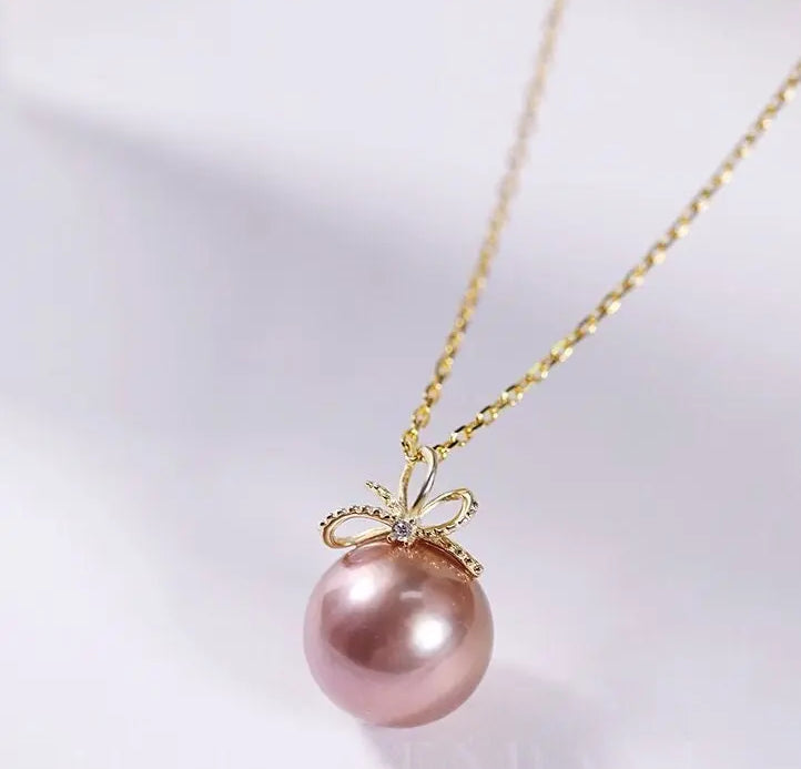 10mm Morandi Nude Color Pearl Freshwater Pearl Necklace - Silver 925 Etsy