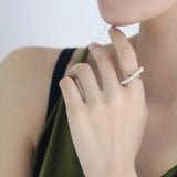 5A+ Natural Akoya Pearl Ring Handmade, 18K Yellow Gold Akoya Pearl Beaded Ring, Double Ring, Seawater Pearl Ring, Anniversary Gift Idea Etsy